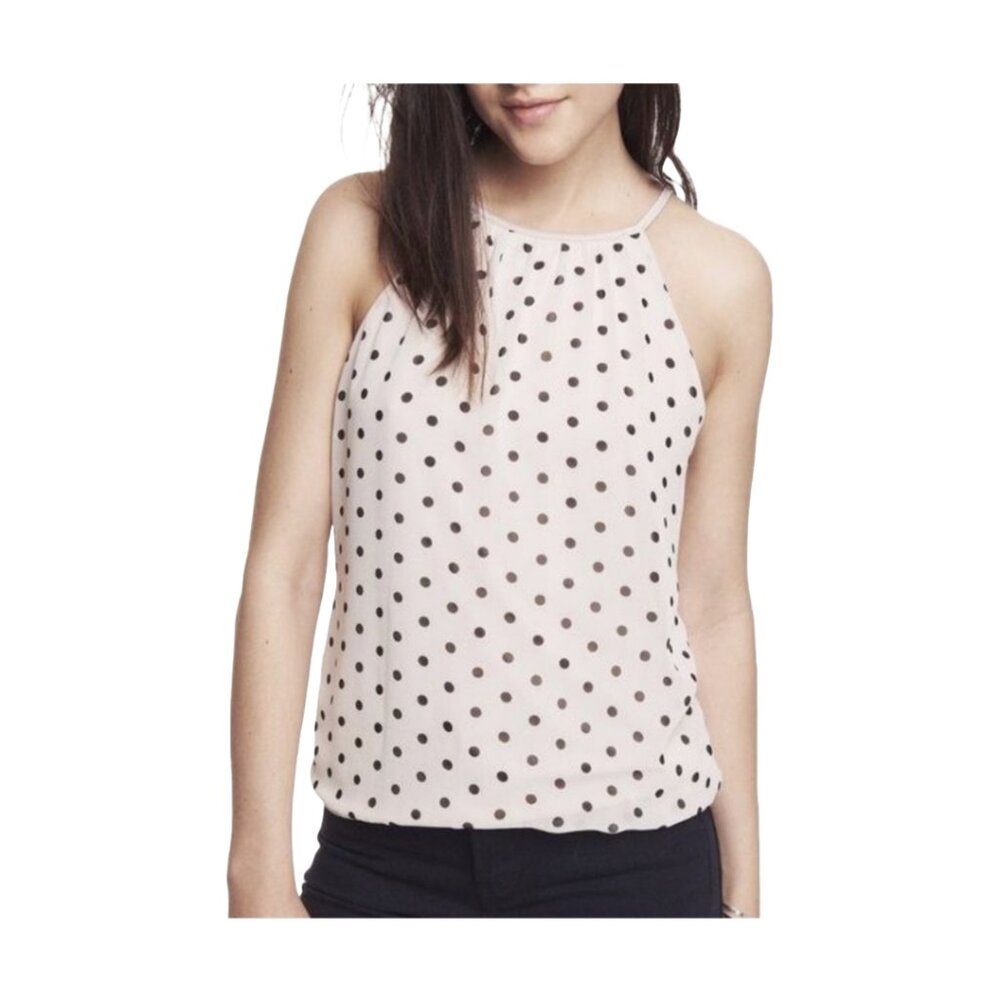 🌟 Express Beige Blouse with Black Polka Dots – Effortless Elegance! 🌟